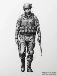 Tattoo sketch soldier with a pencil, tattoo s... - эскиз тату (№1756175378_0, 26.08.2025 02:29) — Tatufoto.com