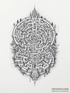 Tattoo sketch magical maze - эскиз тату (№1756175582_0, 26.08.2025 02:33) — Tatufoto.com