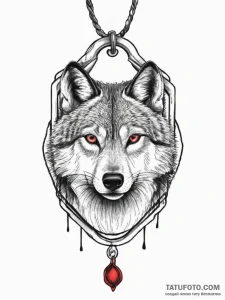 Tattoo sketch dog tags and a wolf, tattoo lin... - эскиз тату (№1756176192_0, 26.08.2025 02:43) — Tatufoto.com