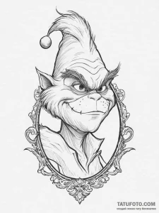Tattoo sketch the grinch with a tail, tattoo... - эскиз тату (№1756176602_0, 26.08.2025 02:50) — Tatufoto.com