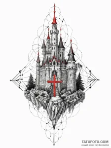 Tattoo sketch cursed castle, concept art for... - эскиз тату (№1756177205_0, 26.08.2025 03:00) — Tatufoto.com