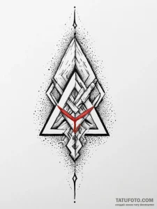Tattoo sketch dagaz rune with a bird, ink ill... - эскиз тату (№1756180237_0, 26.08.2025 03:50) — Tatufoto.com