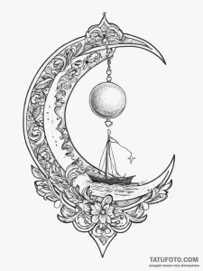 Tattoo sketch moon, concept art for tattoo, o... - эскиз тату (№1756180436_0, 26.08.2025 03:53) — Tatufoto.com