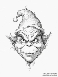 Tattoo sketch the grinch with a hair, concept... - эскиз тату (№1756181444_0, 26.08.2025 04:10) — Tatufoto.com