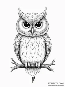 Tattoo sketch puns an owl that says "i'm an o... - эскиз тату (№1756183266_0, 26.08.2025 04:41) — Tatufoto.com