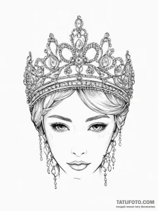 Tattoo sketch tiara - эскиз тату (№1756183872_0, 26.08.2025 04:51) — Tatufoto.com