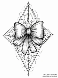 Tattoo sketch diamond with bow, artistic tatt... - эскиз тату (№1756184077_0, 26.08.2025 04:54) — Tatufoto.com
