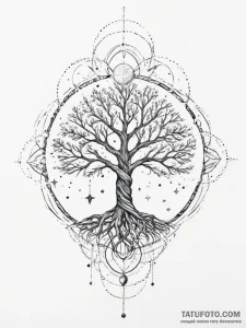 Tattoo sketch cosmic root - эскиз тату (№1756184276_0, 26.08.2025 04:57) — Tatufoto.com