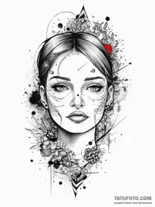 Tattoo sketch blessed character, artistic tat... - эскиз тату (№1756189494_0, 26.08.2025 06:24) — Tatufoto.com