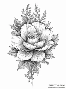 Tattoo sketch kale flower - эскиз тату (№1756189693_0, 26.08.2025 06:28) — Tatufoto.com