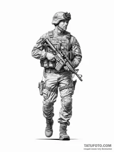 Tattoo sketch soldier with a needle - эскиз тату (№1756190099_0, 26.08.2025 06:34) — Tatufoto.com