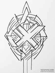 Tattoo sketch x-men logo - эскиз тату (№1756190499_0, 26.08.2025 06:41) — Tatufoto.com