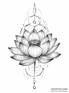 квітка лотос і написом аmor fati - эскиз тату (№1756191260_0, 26.08.2025 06:54) — Tatufoto.com