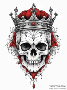 Tattoo sketch череп с короной, concept art fo... - эскиз тату (№1756191709_0, 26.08.2025 07:01) — Tatufoto.com