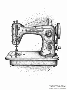 Tattoo sketch sewing a sewing machine, tattoo... - эскиз тату (№1756193145_0, 26.08.2025 07:25) — Tatufoto.com