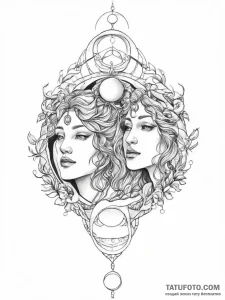 Tattoo sketch triple moon goddess - эскиз тату (№1756194971_0, 26.08.2025 07:56) — Tatufoto.com