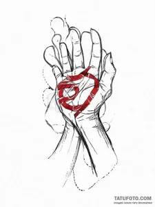 Tattoo sketch hands with a scroll, concept ar... - эскиз тату (№1756195972_0, 26.08.2025 08:12) — Tatufoto.com