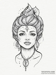 Tattoo sketch genasi water, ink illustration... - эскиз тату (№1756196569_0, 26.08.2025 08:22) — Tatufoto.com