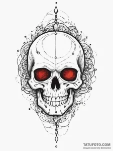 Tattoo sketch узор в виде черепа с землей, ta... - эскиз тату (№1756196772_0, 26.08.2025 08:26) — Tatufoto.com