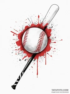 Tattoo sketch baseball baseball and bat, tatt... - эскиз тату (№1756198590_0, 26.08.2025 08:56) — Tatufoto.com
