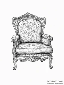 Tattoo sketch armchair with a cushion, concep... - эскиз тату (№1756199996_0, 26.08.2025 09:19) — Tatufoto.com