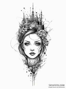 Tattoo sketch spirit, ink illustration for ta... - эскиз тату (№1756200597_0, 26.08.2025 09:29) — Tatufoto.com