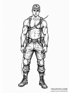 Tattoo sketch soldier with a scissors, tattoo... - эскиз тату (№1756202409_0, 26.08.2025 10:00) — Tatufoto.com