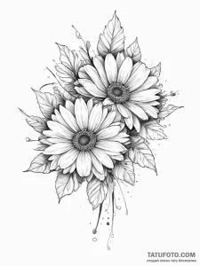 Tattoo sketch gerbera - эскиз тату (№1756205413_0, 26.08.2025 10:50) — Tatufoto.com