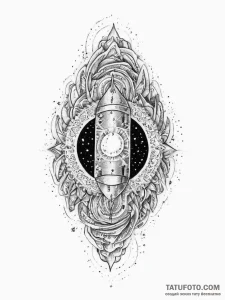 Tattoo sketch cosmic creation, artistic tatto... - эскиз тату (№1756206015_0, 26.08.2025 11:00) — Tatufoto.com