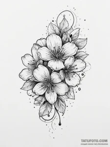 Tattoo sketch cranberry blossom, artistic tat... - эскиз тату (№1756207810_0, 26.08.2025 11:30) — Tatufoto.com