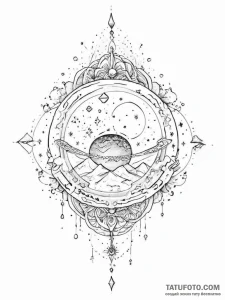 Tattoo sketch cosmic realm - эскиз тату (№1756208413_0, 26.08.2025 11:40) — Tatufoto.com