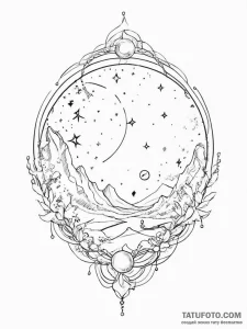 Tattoo sketch celestial sky - эскиз тату (№1756211011_0, 26.08.2025 12:23) — Tatufoto.com