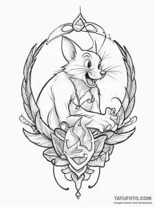 Tattoo sketch tom and jerry with an eagle - эскиз тату (№1756212598_0, 26.08.2025 12:49) — Tatufoto.com