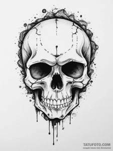 Tattoo sketch new school череп, tattoo sketch... - эскиз тату (№1756213997_0, 26.08.2025 13:13) — Tatufoto.com