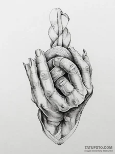 Tattoo sketch hands with a knot, artistic tat... - эскиз тату (№1756215006_0, 26.08.2025 13:30) — Tatufoto.com