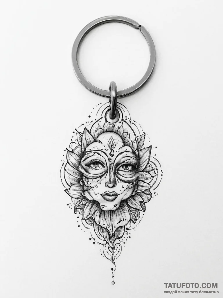 Tattoo sketch keychain with a quote, tattoo f... - эскиз тату (№1756216220_0, 26.08.2025 13:50) — Tatufoto.com