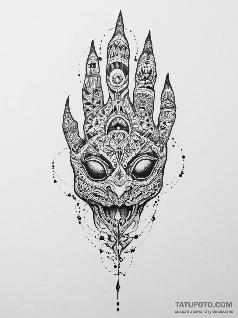 Tattoo sketch nightmare, tattoo sketch design... - эскиз тату (№1756216426_0, 26.08.2025 13:53) — Tatufoto.com