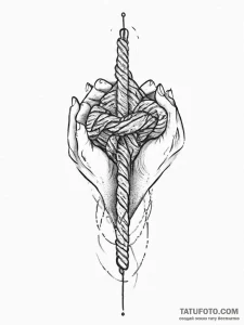Tattoo sketch hands with a knot, tattoo line... - эскиз тату (№1756217223_0, 26.08.2025 14:07) — Tatufoto.com