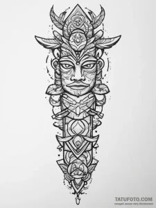 Tattoo sketch totem pole, tattoo sketch desig... - эскиз тату (№1756218422_0, 26.08.2025 14:27) — Tatufoto.com