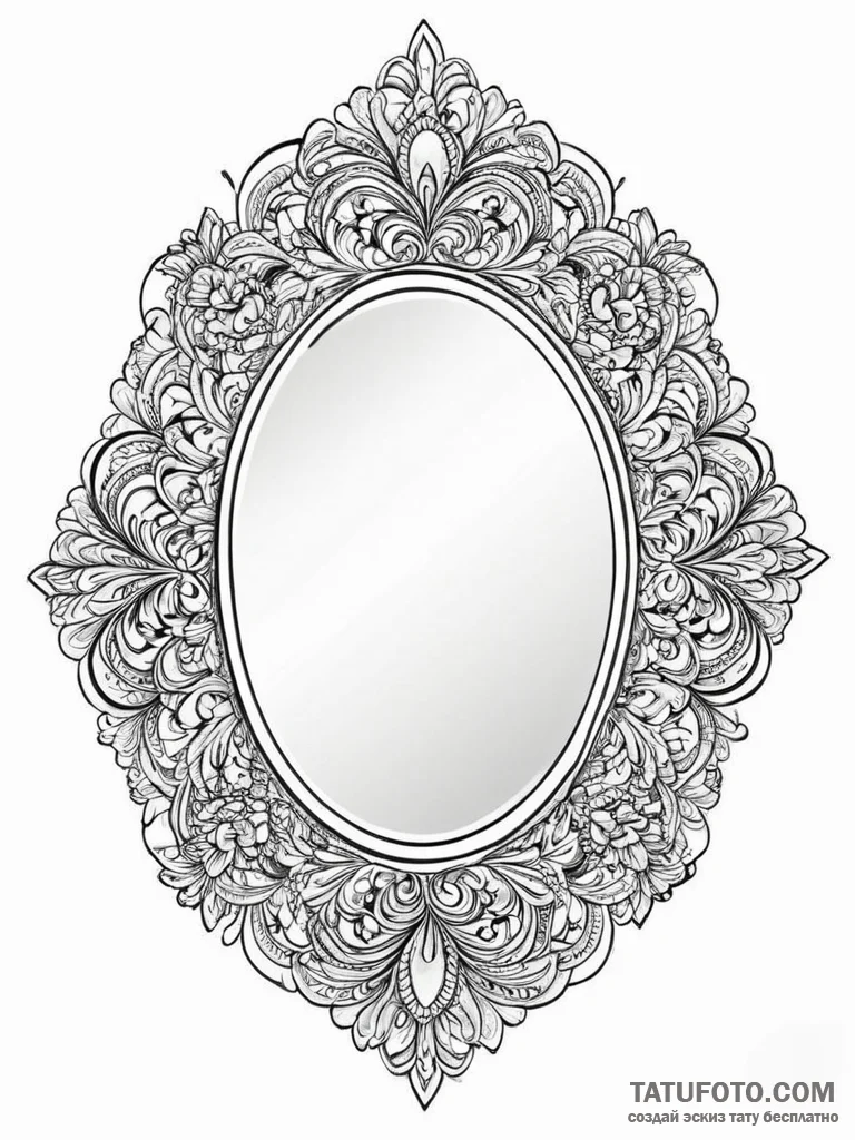 Tattoo sketch vintage mirror tattoo, concept... - эскиз тату (№1756219028_0, 26.08.2025 14:37) — Tatufoto.com