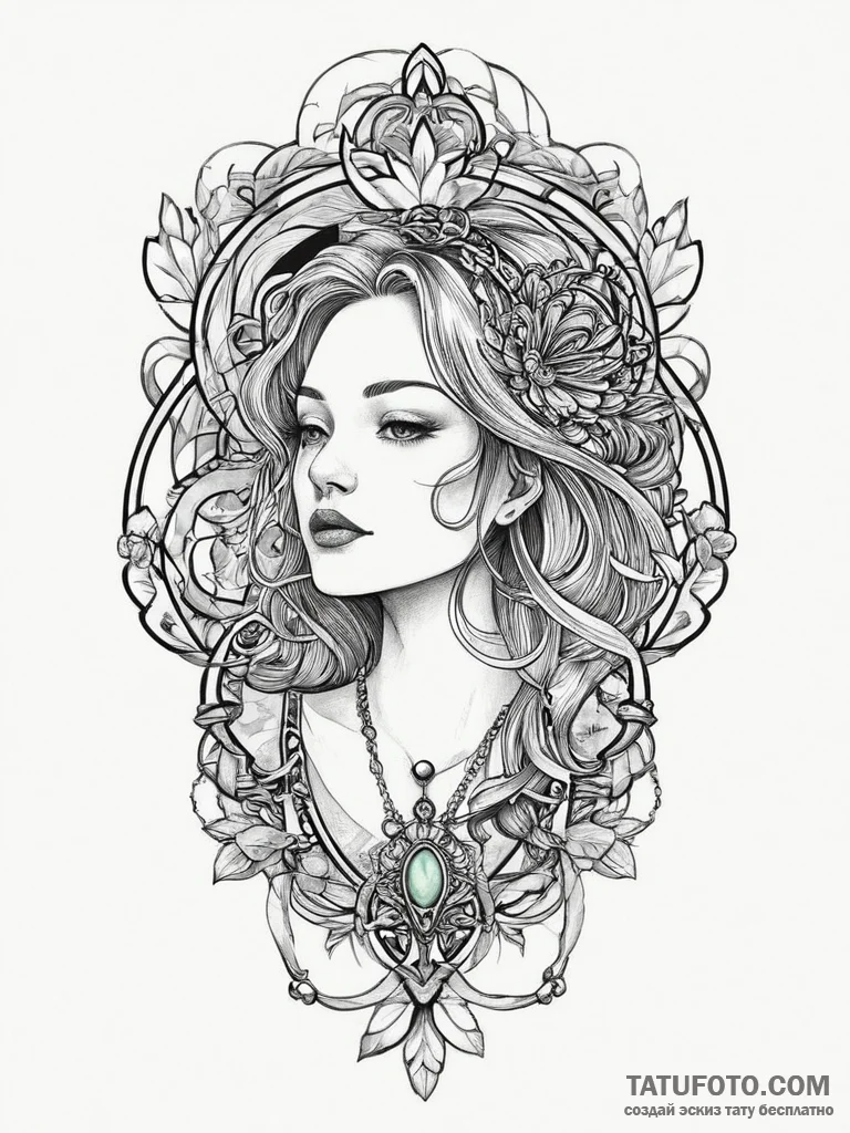 Tattoo sketch jade, tattoo drawing outline, m... - эскиз тату (№1756219636_0, 26.08.2025 14:47) — Tatufoto.com