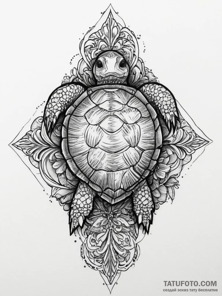 Tattoo sketch tortle shell, artistic tattoo s... - эскиз тату (№1756220037_0, 26.08.2025 14:53) — Tatufoto.com