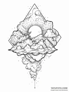 Tattoo sketch cosmic clouds - эскиз тату (№1756223059_0, 26.08.2025 15:44) — Tatufoto.com