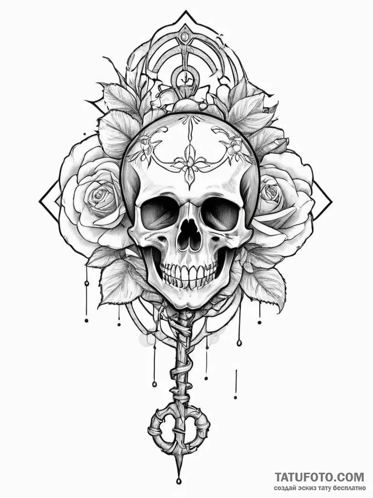 Tattoo sketch cosmic key, tattoo drawing outl... - эскиз тату (№1756223453_0, 26.08.2025 15:50) — Tatufoto.com