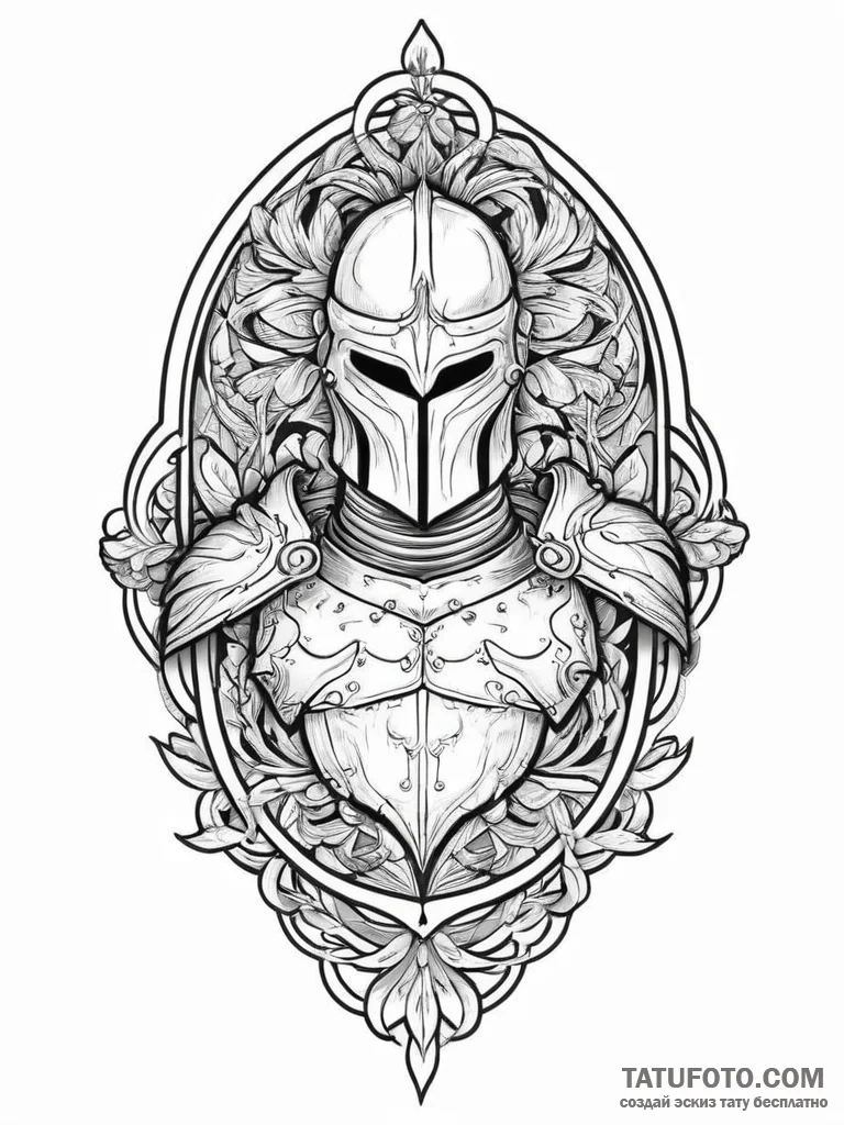 Tattoo sketch knight, ink illustration for ta... - эскиз тату (№1756224867_0, 26.08.2025 16:14) — Tatufoto.com