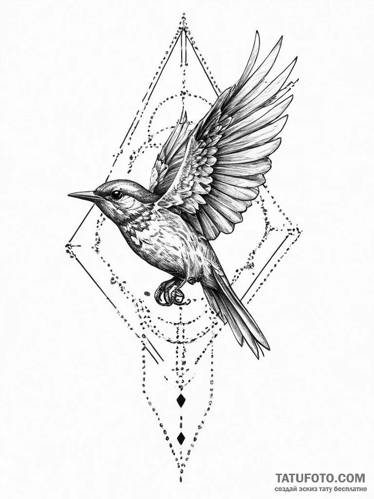 Tattoo sketch cuckoo, tattoo line art, dotwor... - эскиз тату (№1756226665_0, 26.08.2025 16:44) — Tatufoto.com