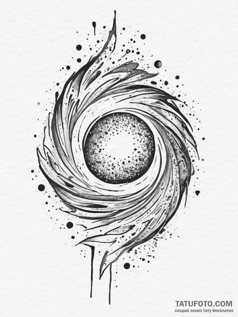 Tattoo sketch cosmic land, concept art for ta... - эскиз тату (№1756228074_0, 26.08.2025 17:07) — Tatufoto.com