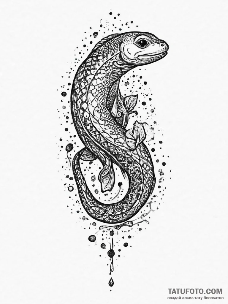 Tattoo sketch monkeyface eel, tattoo line art... - эскиз тату (№1756228672_0, 26.08.2025 17:17) — Tatufoto.com