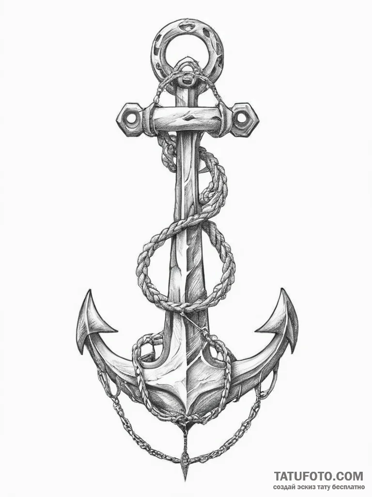 Tattoo sketch blessed anchor - эскиз тату (№1756230467_0, 26.08.2025 17:47) — Tatufoto.com