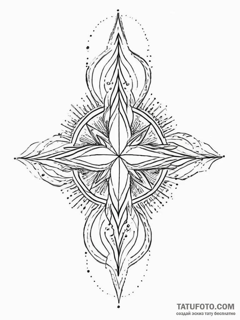 Tattoo sketch slavic star with a quote, conce... - эскиз тату (№1756230867_0, 26.08.2025 17:54) — Tatufoto.com